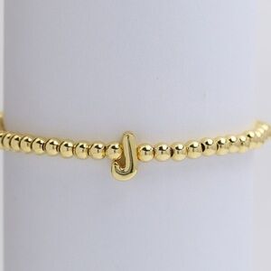 Gold Bubble Initial Letter Beaded Bracelet (5100)